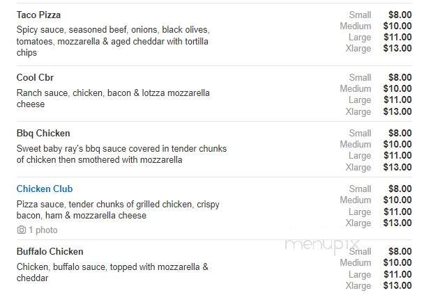 R C's Clubhouse Pizza - Onsted, MI menu_pic