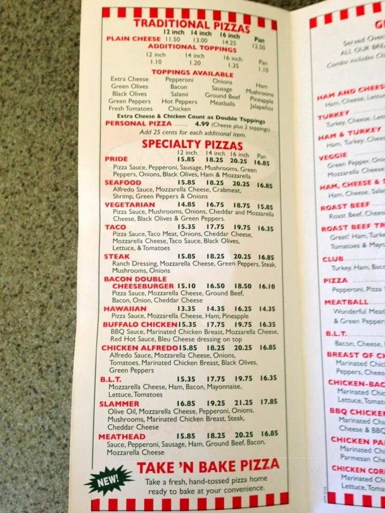 Pentwater Pizza's & Grinders - Pentwater, MI menu_pic