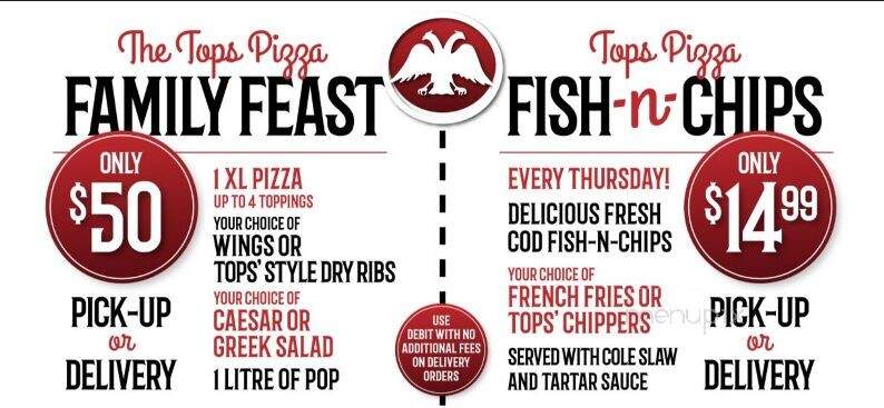 Tops Pizza & Steakhouse - Calgary, AB menu_pic