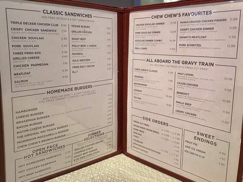 Chew Chew's Diner - Toronto, ON menu_pic