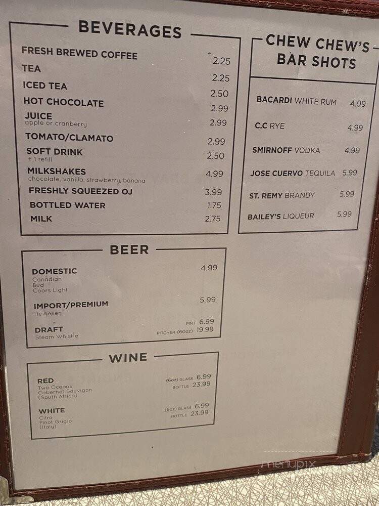 Chew Chew's Diner - Toronto, ON menu_pic