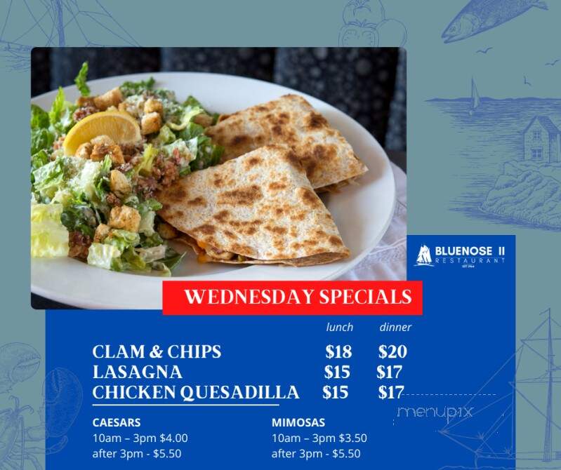 Bluenose II Restaurant - Halifax, NS menu_pic