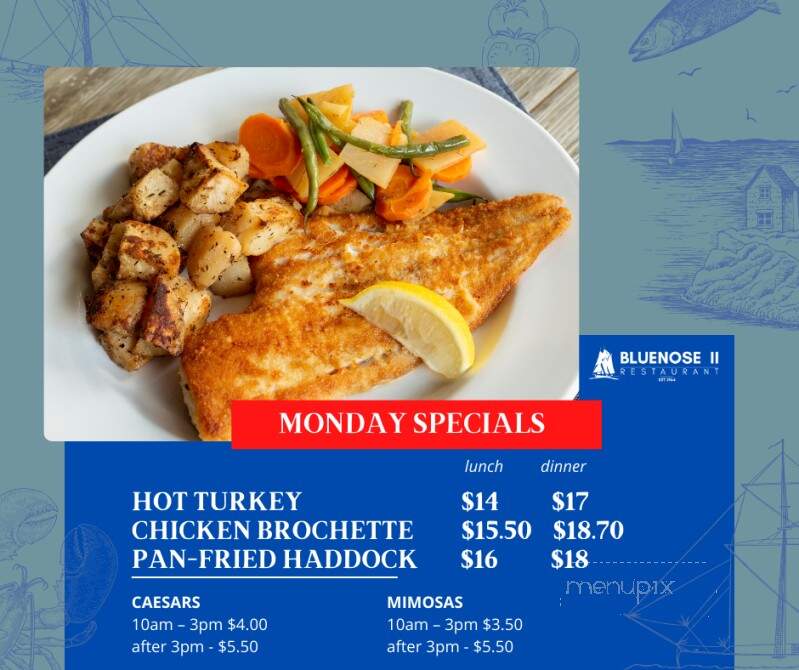 Bluenose II Restaurant - Halifax, NS menu_pic