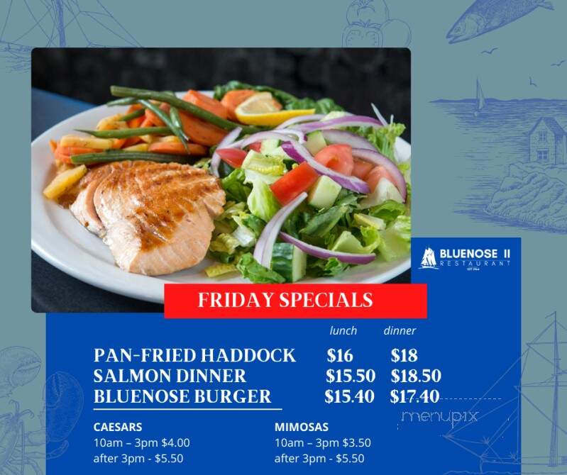 Bluenose II Restaurant - Halifax, NS menu_pic