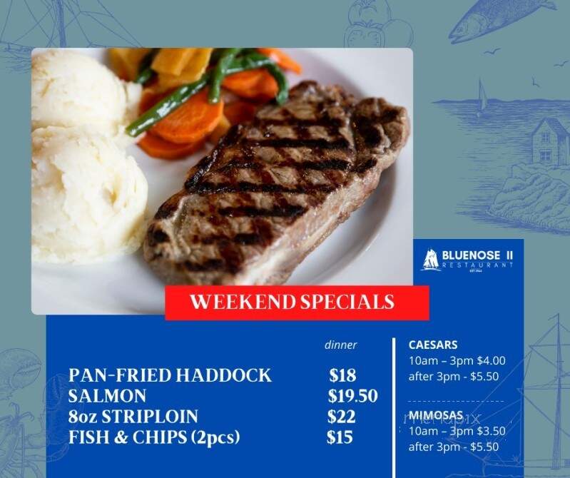 Bluenose II Restaurant - Halifax, NS menu_pic