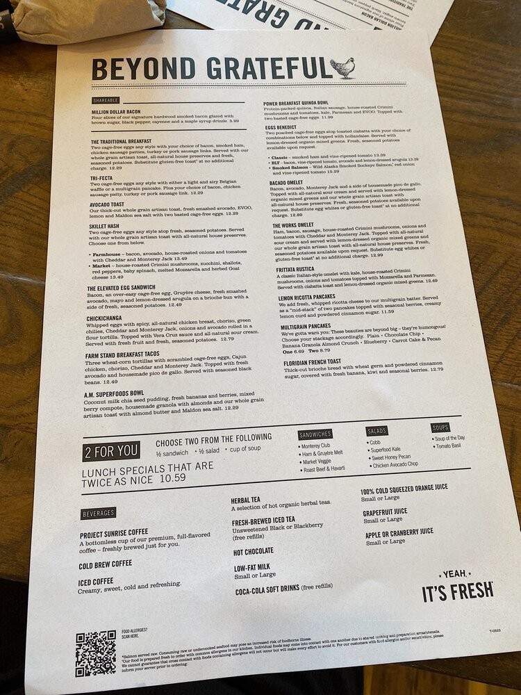First Watch Restaurants - Pikesville, MD menu_pic