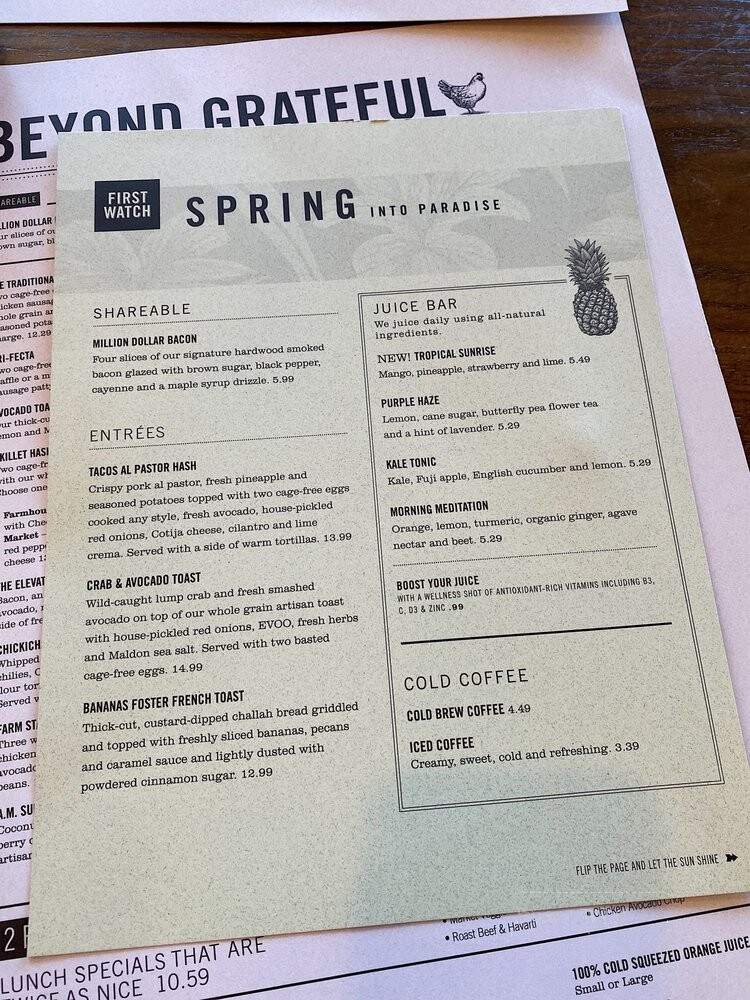 First Watch Restaurants - Pikesville, MD menu_pic