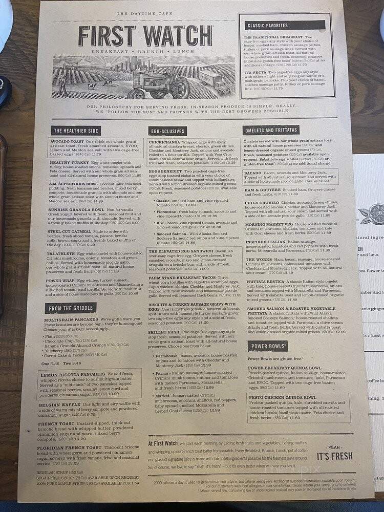 First Watch Restaurants - Pikesville, MD menu_pic