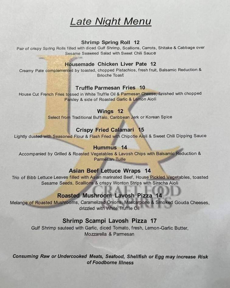 Legal Spirits Tavern - Easton, MD menu_pic