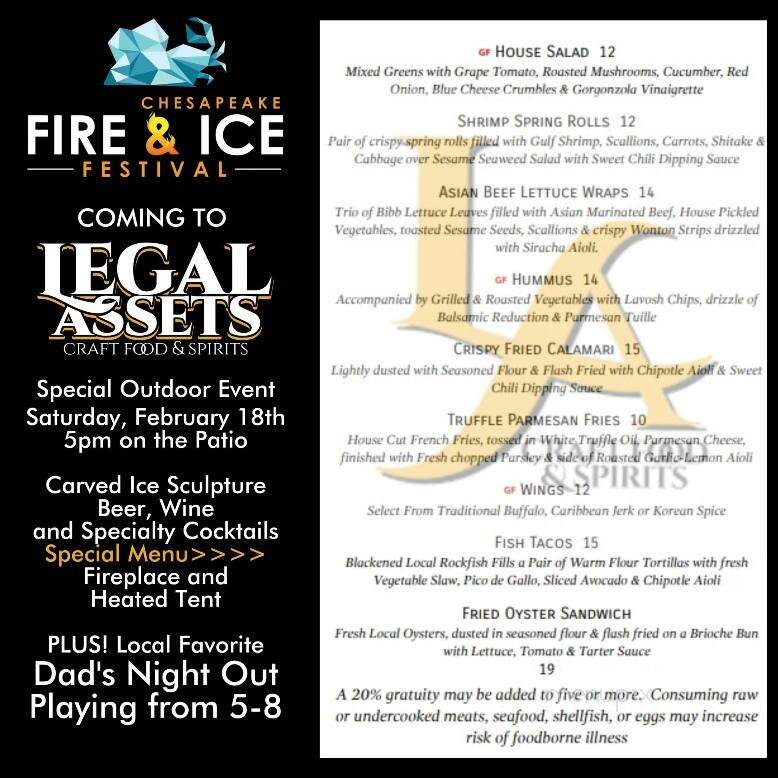 Legal Spirits Tavern - Easton, MD menu_pic
