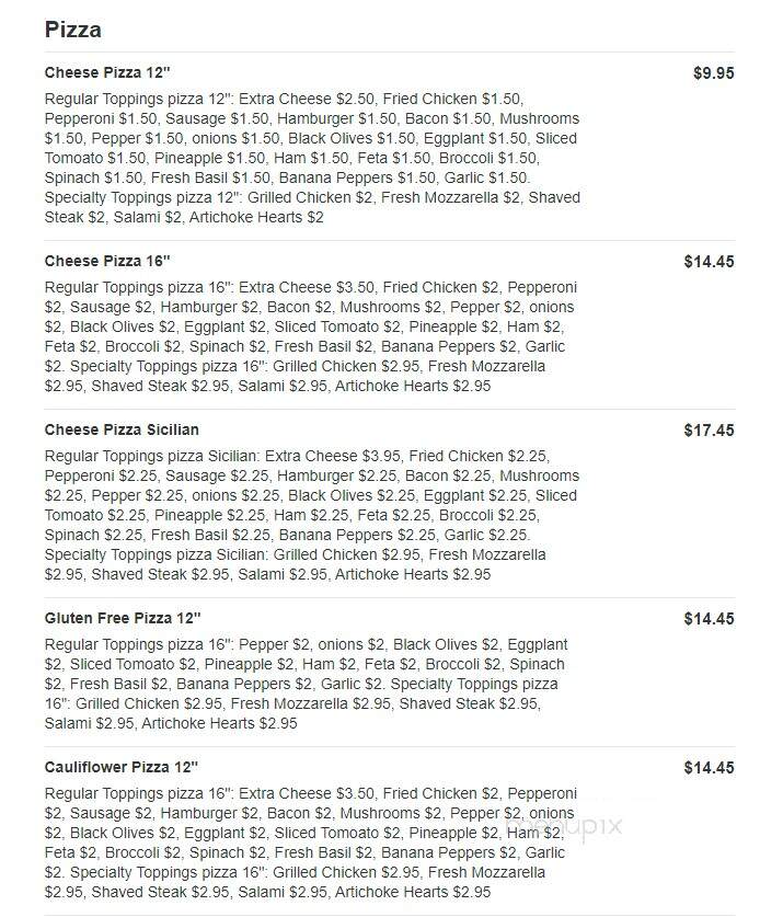 Main Street Deli - Weymouth, MA menu_pic