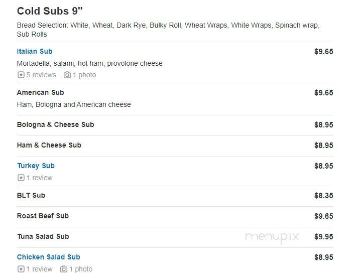 Main Street Deli - Weymouth, MA menu_pic