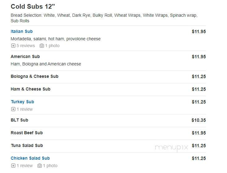 Main Street Deli - Weymouth, MA menu_pic
