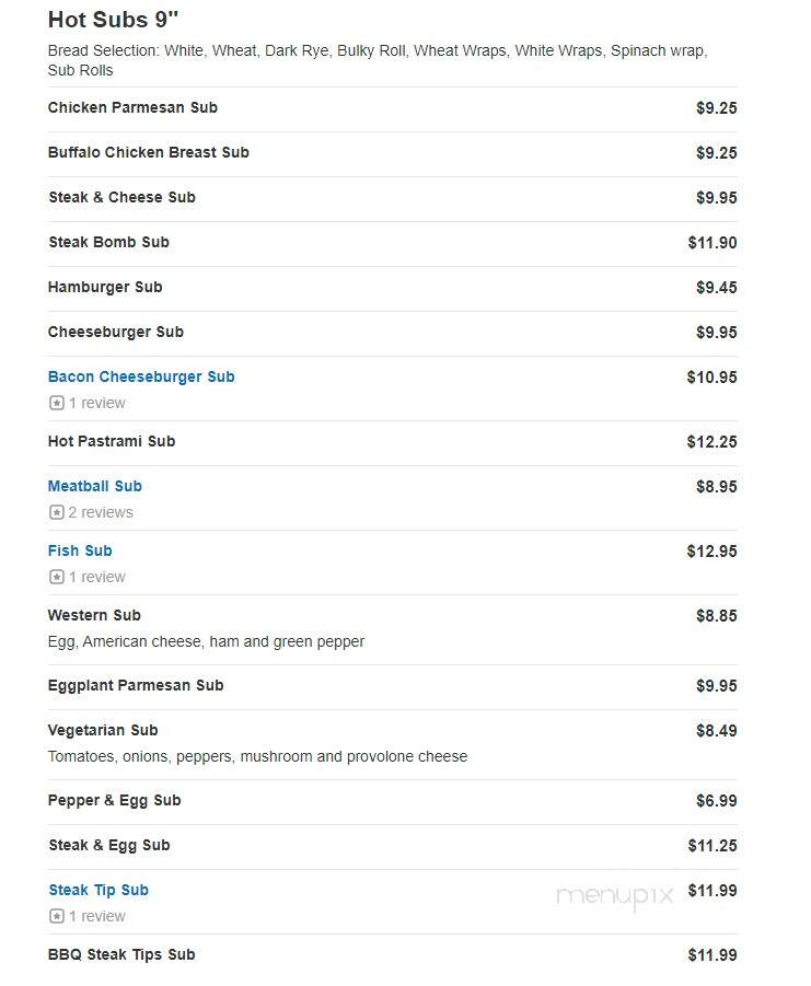 Main Street Deli - Weymouth, MA menu_pic