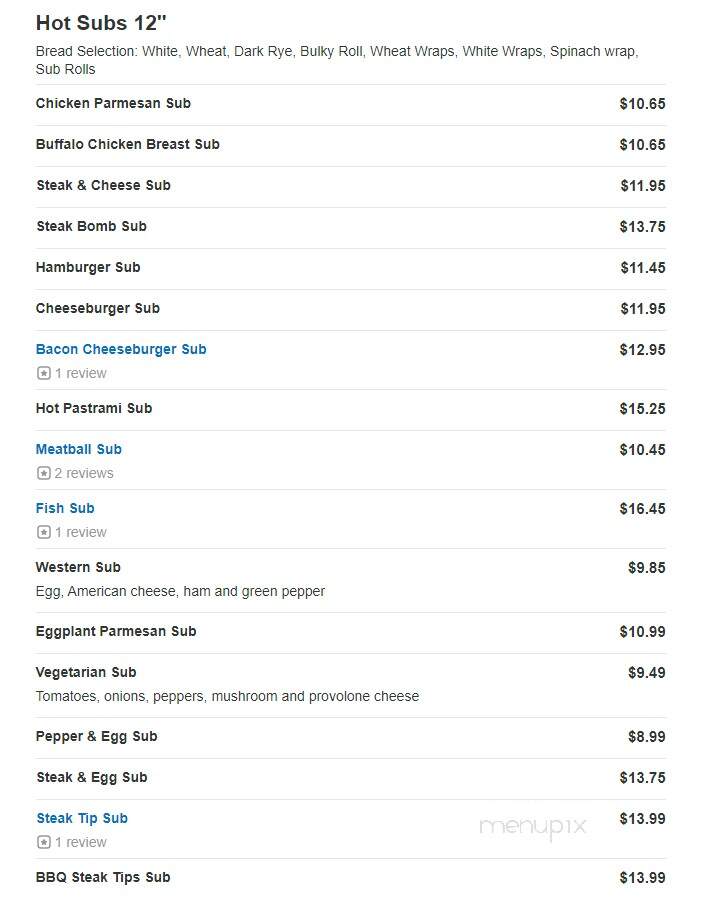 Main Street Deli - Weymouth, MA menu_pic