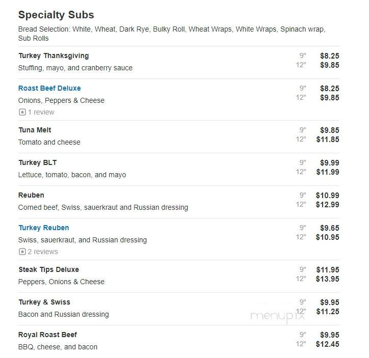 Main Street Deli - Weymouth, MA menu_pic