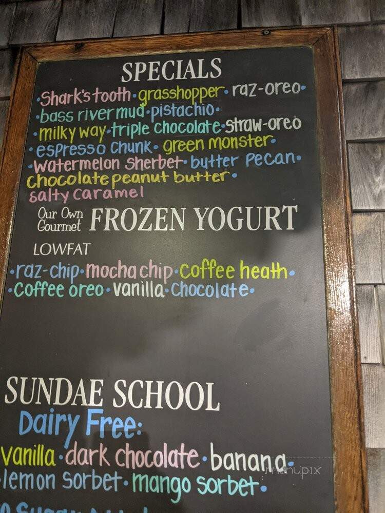 Sundae School Ice Cream - Harwich Port, MA menu_pic
