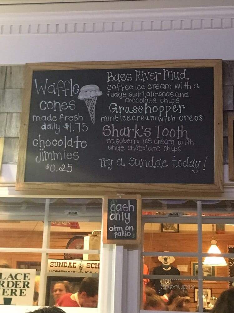 Sundae School Ice Cream - Harwich Port, MA menu_pic
