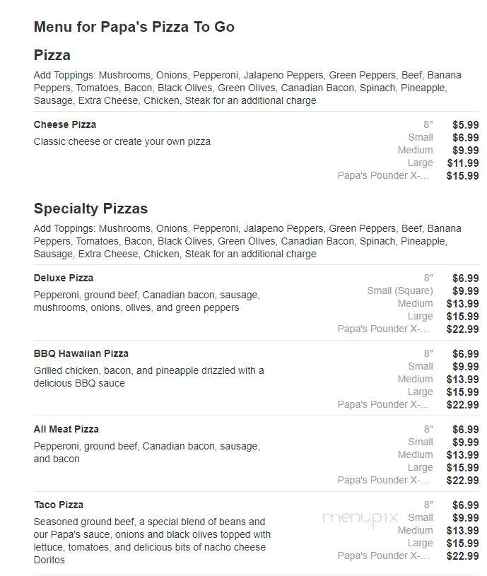Papa's Pizza To Go - Montezuma, GA