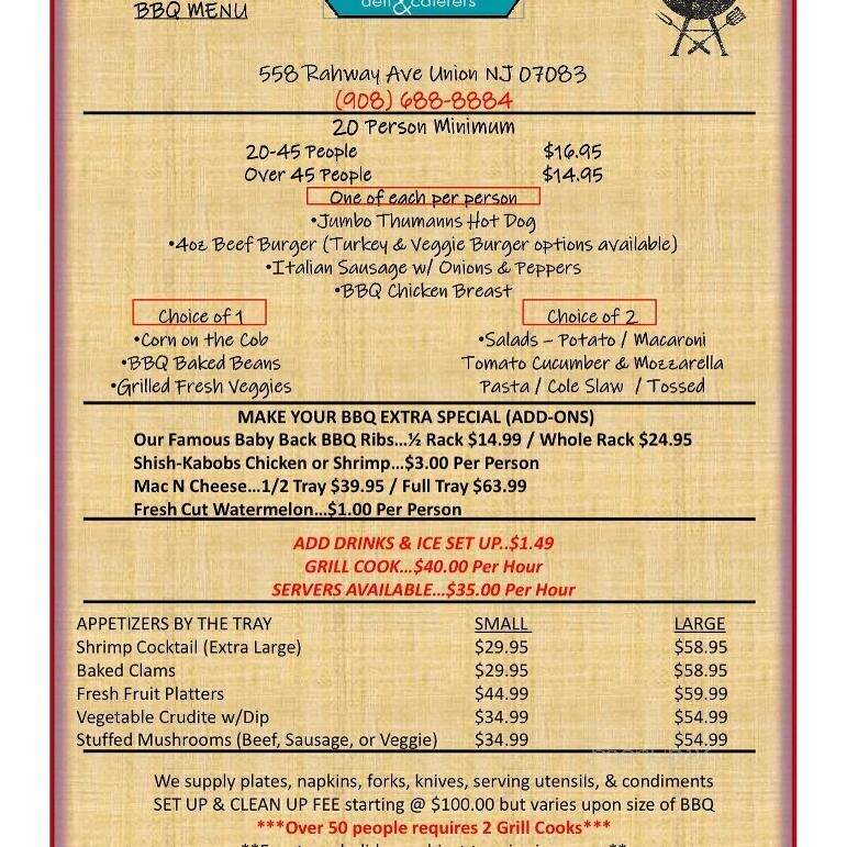 Cozy Corner Deli - Union, NJ menu_pic