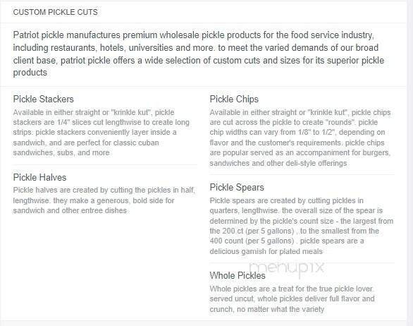 Patriot Pickle - Wayne, NJ menu_pic