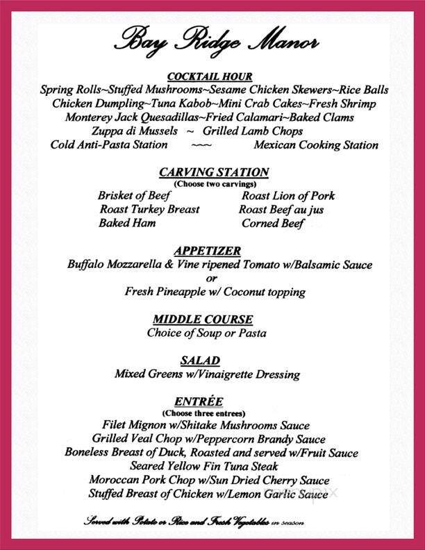 Bay Ridge Manor - Brooklyn, NY menu_pic