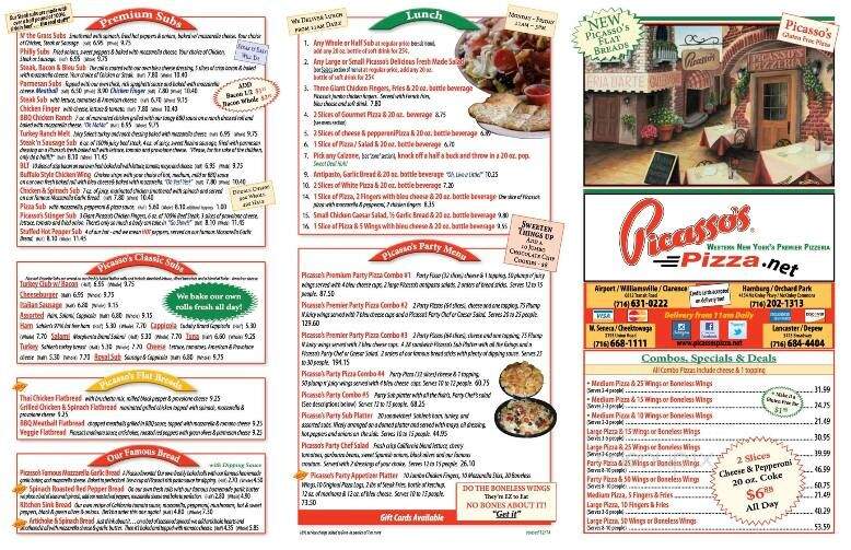 Picasso's Pizza - Lancaster, NY menu_pic