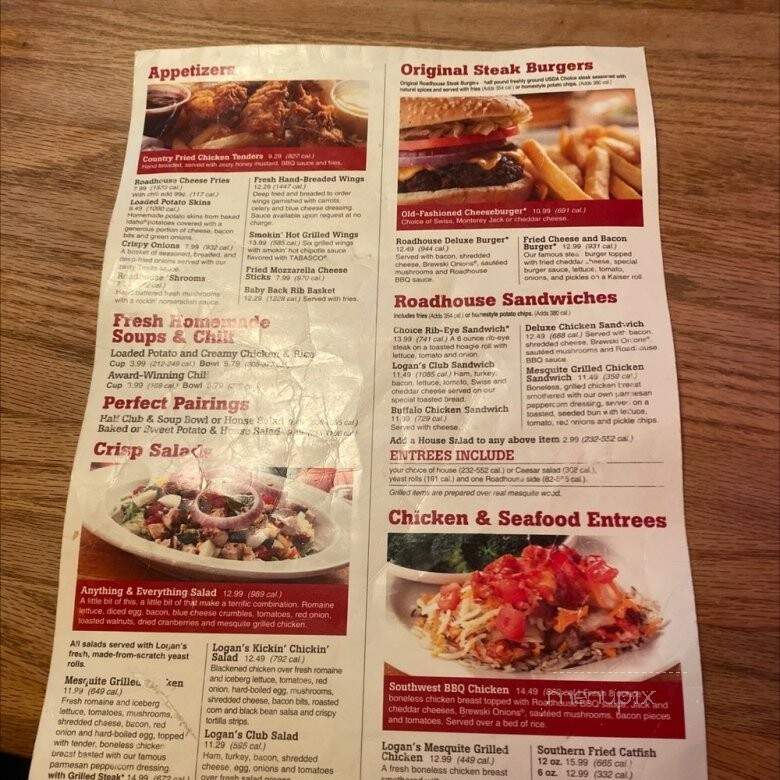 Logan's Roadhouse - Kannapolis, NC menu_pic