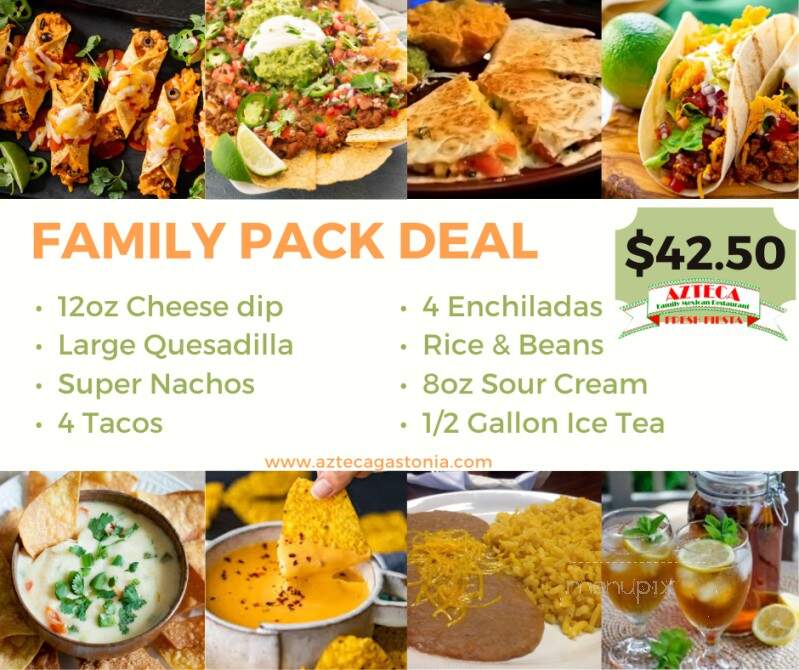 Azteca Family Mexican Restaurant - Gastonia, NC menu_pic