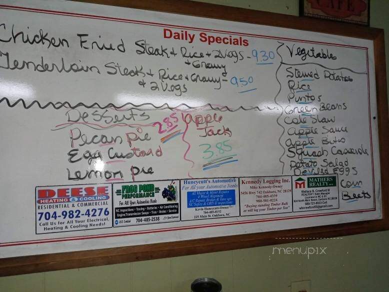 Tammy's Oakboro Restaurant - Oakboro, NC menu_pic