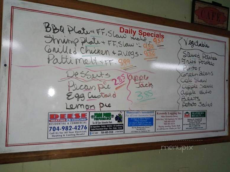Tammy's Oakboro Restaurant - Oakboro, NC menu_pic