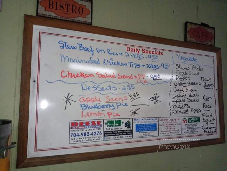 Tammy's Oakboro Restaurant - Oakboro, NC menu_pic