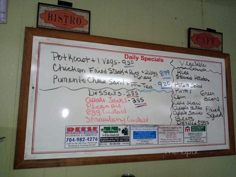 Tammy's Oakboro Restaurant - Oakboro, NC menu_pic