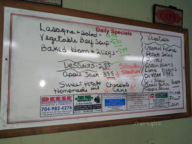 Tammy's Oakboro Restaurant - Oakboro, NC menu_pic