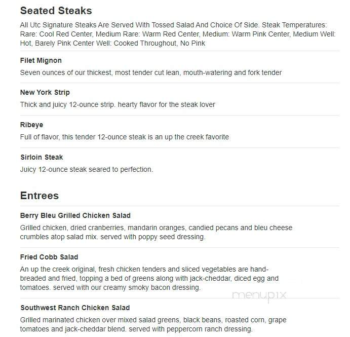 Up The Creek Fish Camp & Grill - Minot, ND menu_pic