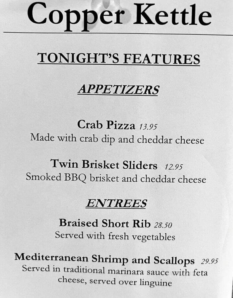Copper Kettle - Chambersburg, PA menu_pic