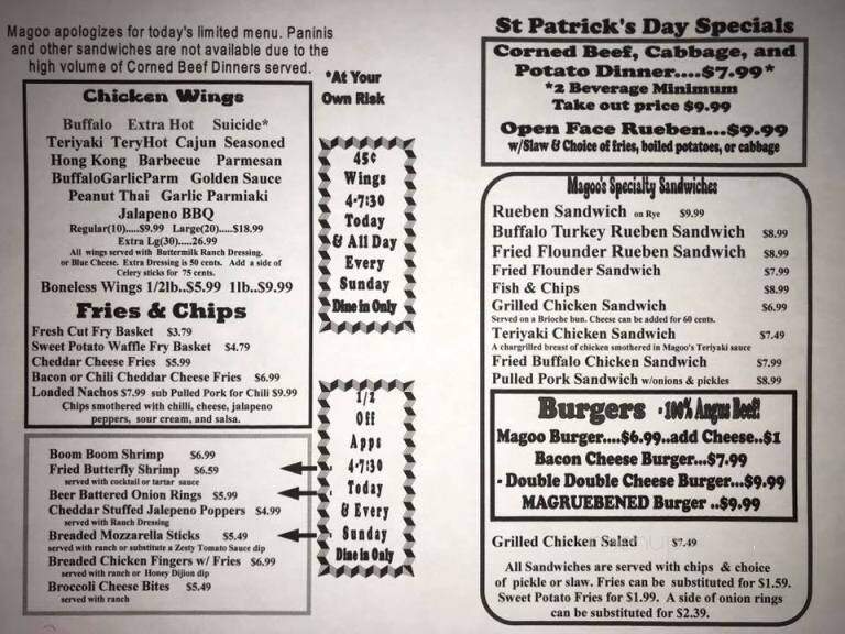 Magoo's Sports & Spirits - Myrtle Beach, SC menu_pic