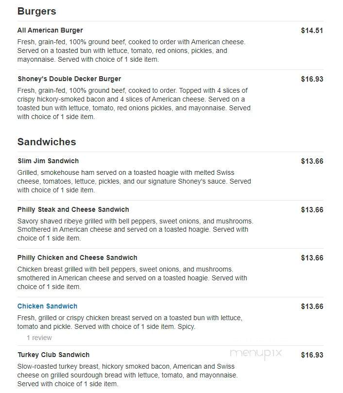 Shoney's - Florence, SC menu_pic