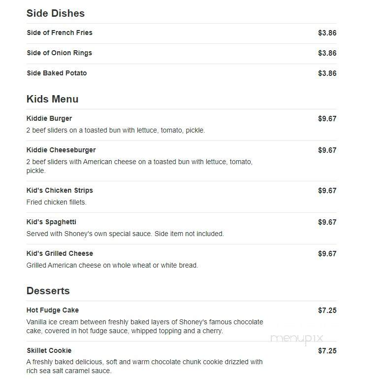 Shoney's - Florence, SC menu_pic