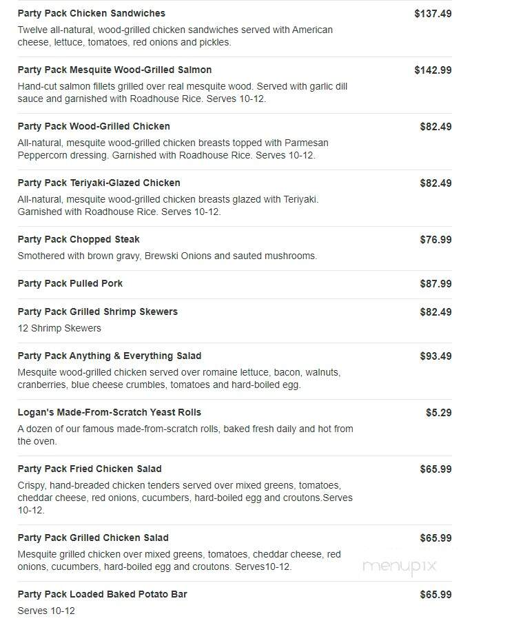 Logan's Roadhouse - Jackson, TN menu_pic