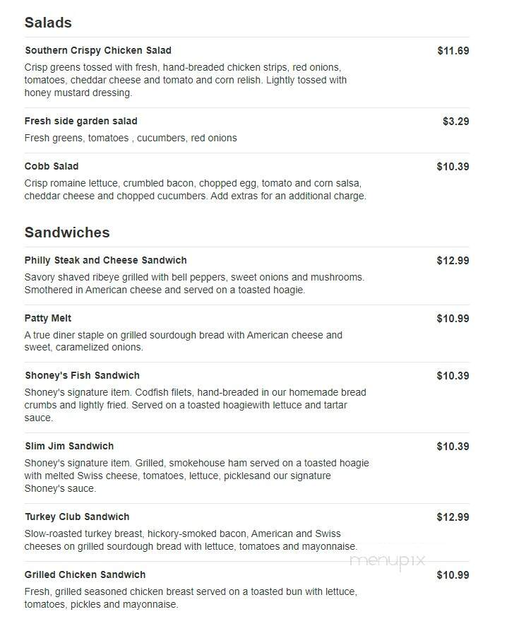 Shoney's - Clarksville, TN menu_pic