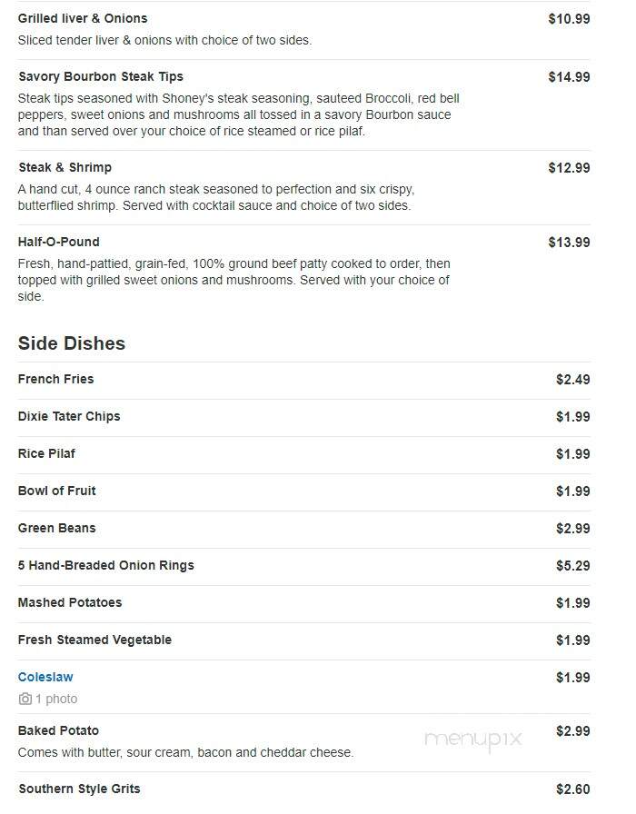 Shoney's - Clarksville, TN menu_pic