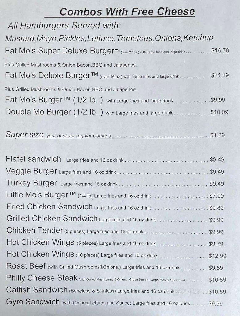 Fat Mo's No 1 - Nashville, TN menu_pic