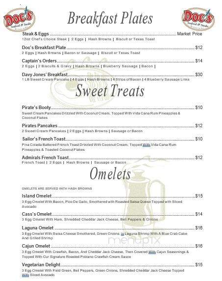 Doc's Seafood & Steaks - Corpus Christi, TX menu_pic