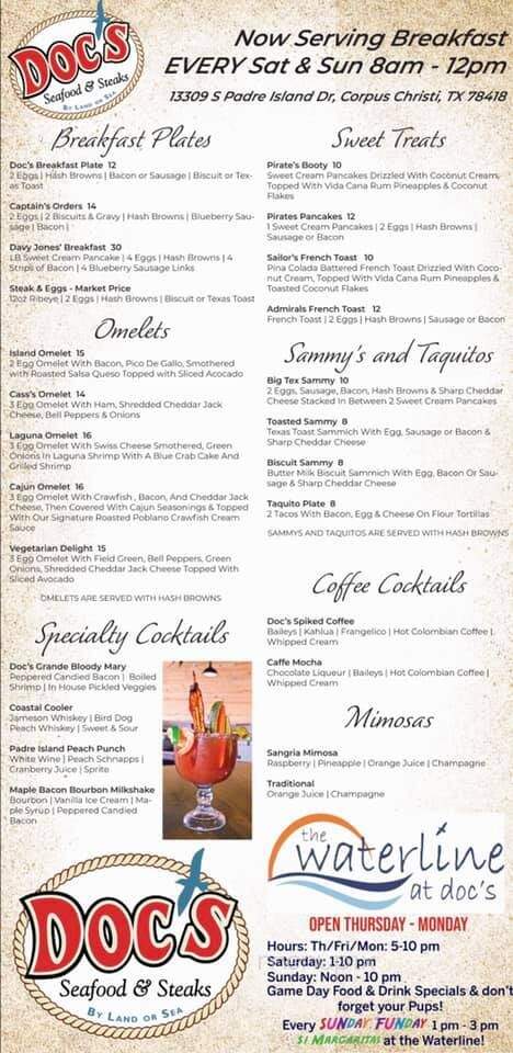 Doc's Seafood & Steaks - Corpus Christi, TX menu_pic
