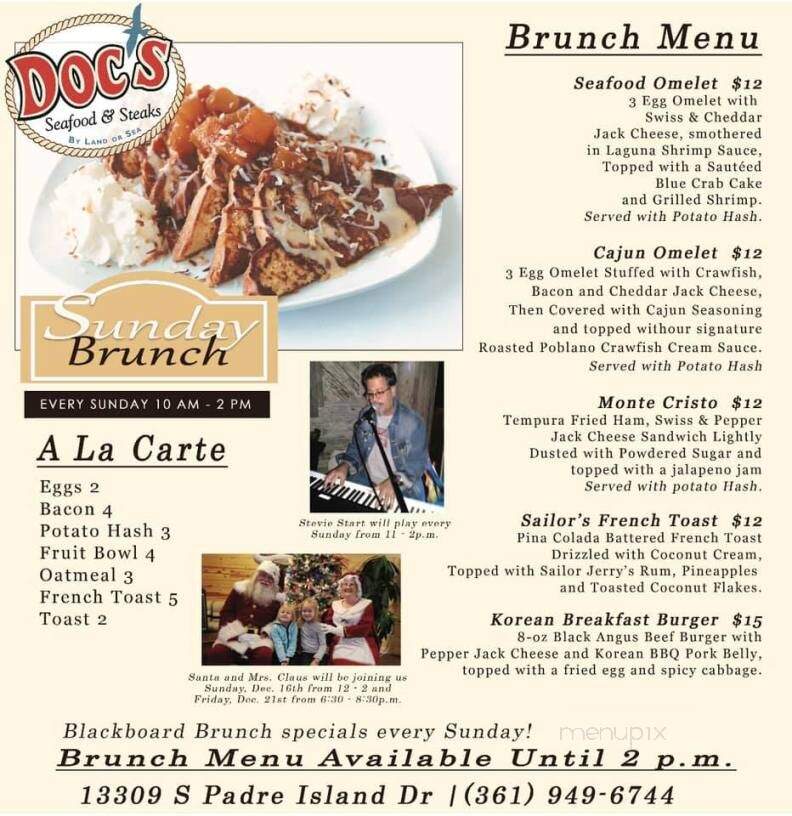 Doc's Seafood & Steaks - Corpus Christi, TX menu_pic