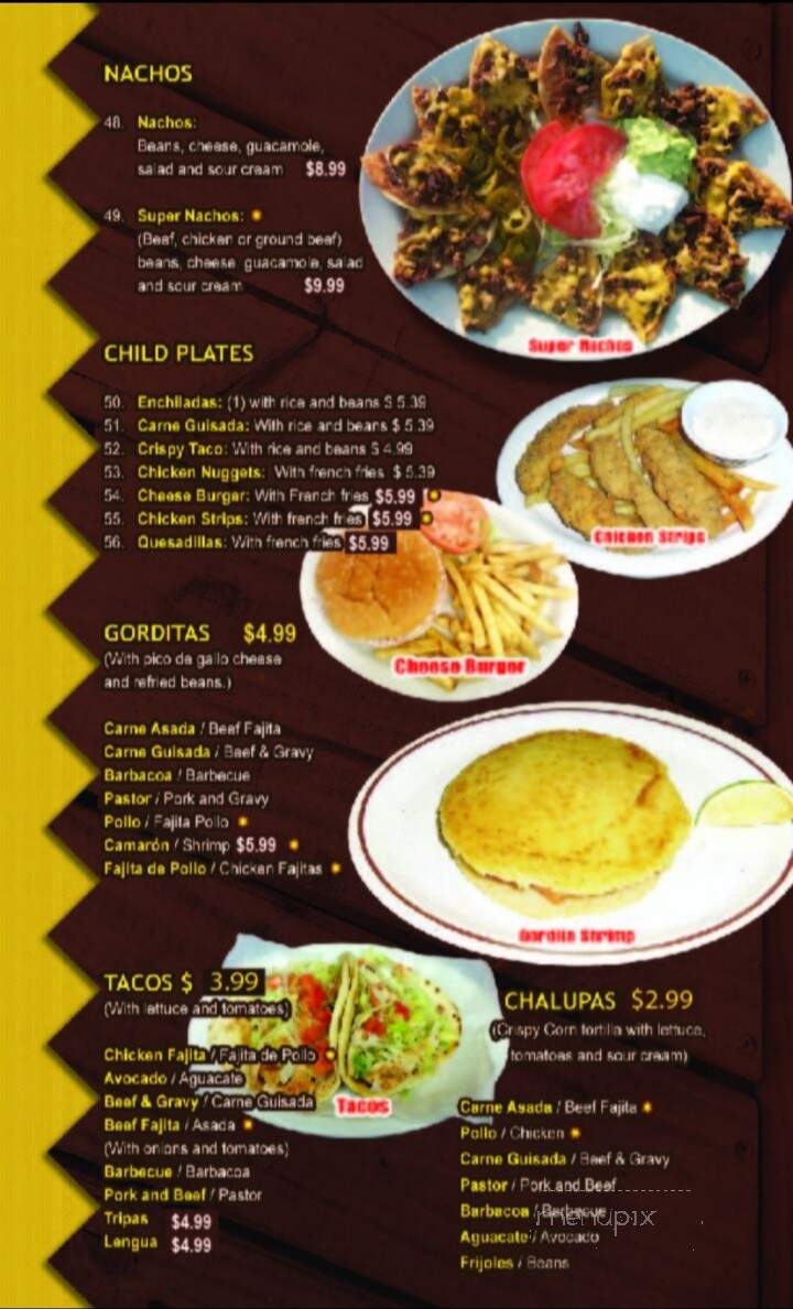 El Norteno Mexican Food - Victoria, TX menu_pic