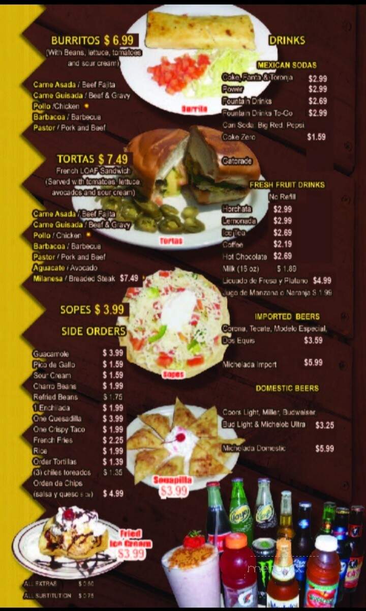 El Norteno Mexican Food - Victoria, TX menu_pic