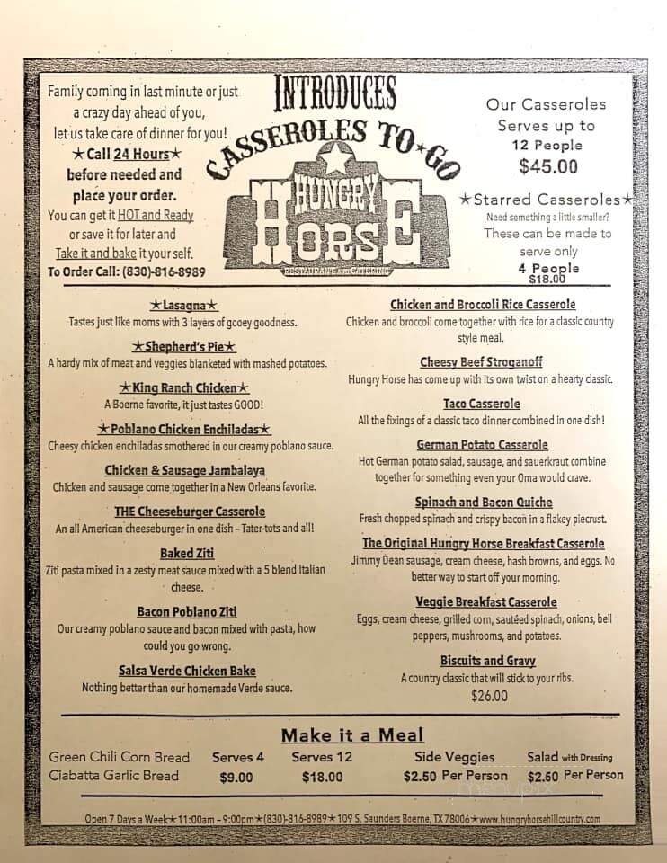 Hungry Horse Restaurant and Catering - Boerne, TX