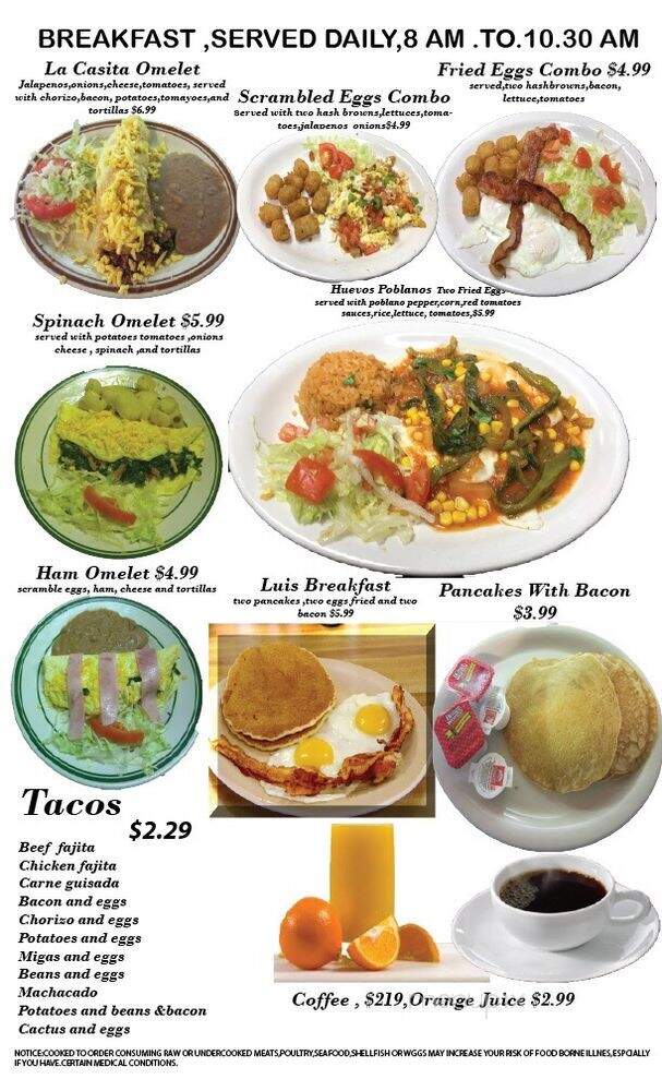 La Casita - Navasota, TX menu_pic